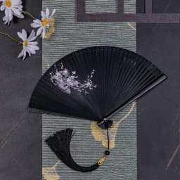 Chinese Style Japanese Classical Folding Fan Black Portable Women's Folding Fan Exquisite Ancient Style Bamboo Fan