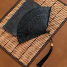 Chinese Style Japanese Classical Folding Fan Black Portable Women's Folding Fan Exquisite Ancient Style Bamboo Fan