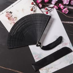 Chinese Style Japanese Classical Folding Fan Black Portable Women's Folding Fan Exquisite Ancient Style Bamboo Fan