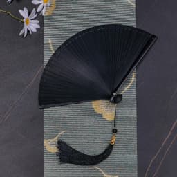 Chinese Style Japanese Classical Folding Fan Black Portable Women's Folding Fan Exquisite Ancient Style Bamboo Fan