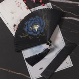 Chinese Style Japanese Classical Folding Fan Black Portable Women's Folding Fan Exquisite Ancient Style Bamboo Fan