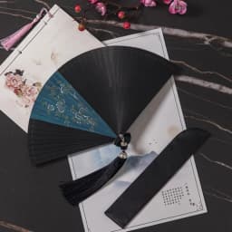 Chinese Style Japanese Classical Folding Fan Black Portable Women's Folding Fan Exquisite Ancient Style Bamboo Fan