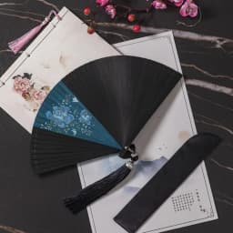 Chinese Style Japanese Classical Folding Fan Black Portable Women's Folding Fan Exquisite Ancient Style Bamboo Fan