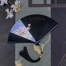 Chinese Style Japanese Classical Folding Fan Black Portable Women's Folding Fan Exquisite Ancient Style Bamboo Fan