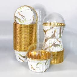 Set, 50pcs Disposable Cupcake Cups with Lids, Disposable Muffin Cups, Heat Resistant Glossy Cupcake Liners, Baking Cups