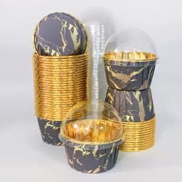 Set, 50pcs Disposable Cupcake Cups with Lids, Disposable Muffin Cups, Heat Resistant Glossy Cupcake Liners, Baking Cups
