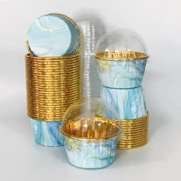 Set, 50pcs Disposable Cupcake Cups with Lids, Disposable Muffin Cups, Heat Resistant Glossy Cupcake Liners, Baking Cups