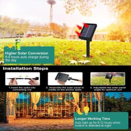 Solar Curtain Light LED Outdoor Waterproof 300leds Garland Decoration String Lights Yard Fairy Garland String Lights