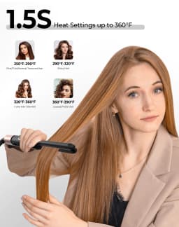 Mini Flat Iron Hair Straightener 1/3 Inch Pencil Flat Iron for Women Portable Travel Straightener and Curler 2 in 1