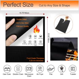 Oven Bottom Liners Non Stick Barbecue Grill Mats Reusable Kitchen Toaster Liner Air Fryer Cooking Heat Resistant Baking Paper