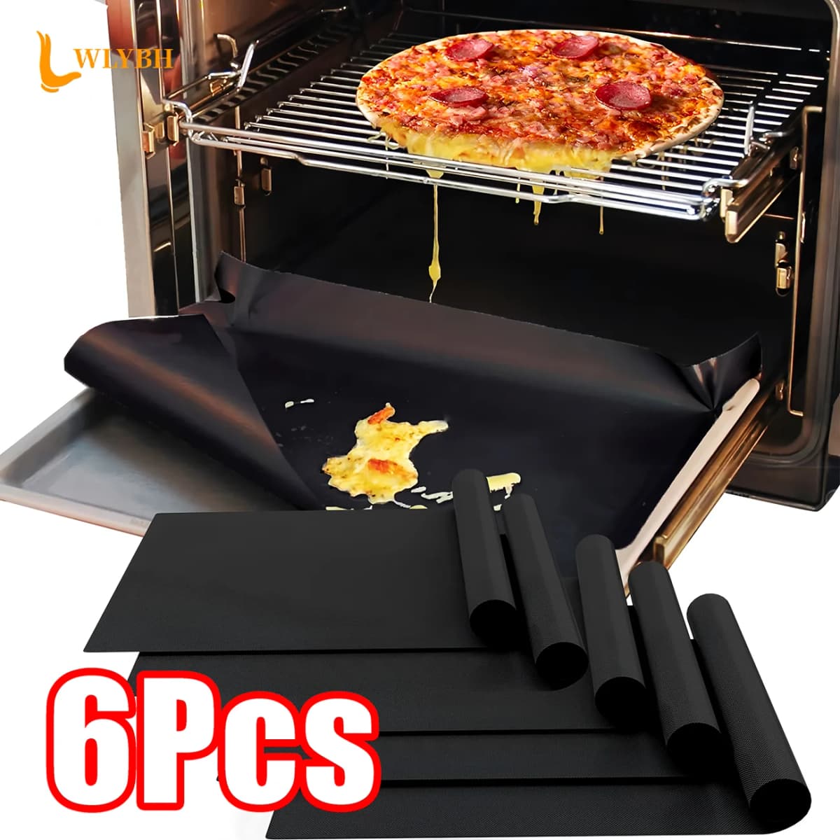 Oven Bottom Liners Non Stick Barbecue Grill Mats Reusable Kitchen Toaster Liner Air Fryer Cooking Heat Resistant Baking Paper