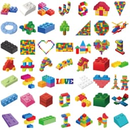 50/100PCS Building Block Temporary Tattoo Birthday Party Supplies Tattoos Stickers Cute Party Favors Party Gifts
