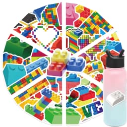 50/100PCS Building Block Temporary Tattoo Birthday Party Supplies Tattoos Stickers Cute Party Favors Party Gifts