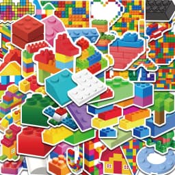50/100PCS Building Block Temporary Tattoo Birthday Party Supplies Tattoos Stickers Cute Party Favors Party Gifts