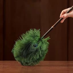Portable Peacock Ostrich Feathers Duster Brush Handle Anti-static Cleaning Tools Household Dust Sweeping Brushs Multi-function
