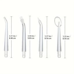 8Pack GentleCare Water Flosser Tips - Easy-to-Attach, Durable Plastic Nozzles for a Hygienic Clean, Convenient Replacement Pack