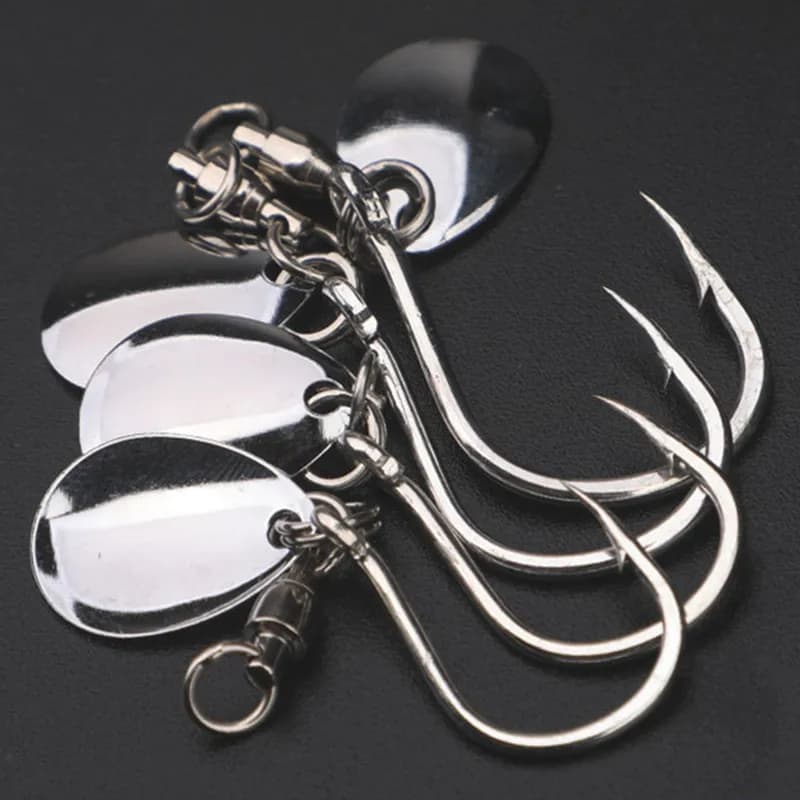 Ufishing 5Pcs/Bag Anti-corrosion Stainless Steel Fishing Hook With Blade 2026 New Big Game Spinner Hooks