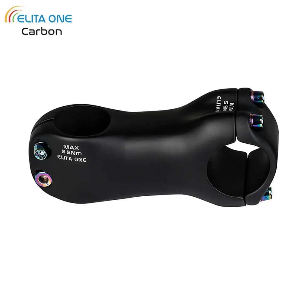 Elitaone Carbon Bicycle Stem 6 Degree 31.8mm MTB Road Bike Handlebar Compatible 70-130mm Length for Enhanced Cycling Experienc