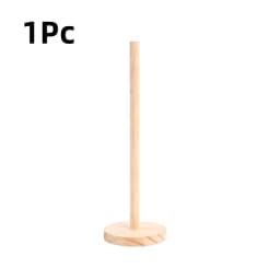 Bamboo Paper Towel Holder Wooden Dispenser Round Countertop Stand Kitchen Bathroom Organization Jewelry Accessories Storage Rack