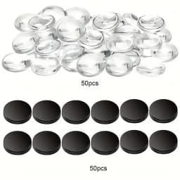 100pc (50pc Glass + 50pc Fixed Piece) Refrigerator Glass Round Magnet, Decorative Magnet, Kitchen Decoration