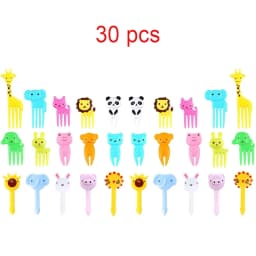 Mini Fruit Forks For Children Kids Cute Animal Food Picks Snack Toothpicks With Vegetable Cutter Set Silicone Lunch Box Dividers