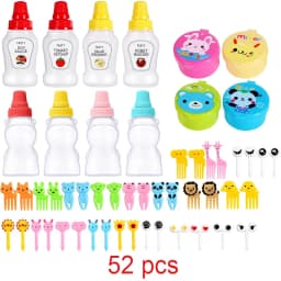 Mini Fruit Forks For Children Kids Cute Animal Food Picks Snack Toothpicks With Vegetable Cutter Set Silicone Lunch Box Dividers