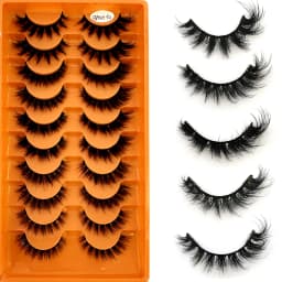 5 Pairs Mink Eyelashes False Eyelash Natural/Thick Long Eye Lashes Soft Fluffy Wispy 3D Lashes Eyelash Extension Makeup Tools