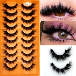 5 Pairs Mink Eyelashes False Eyelash Natural/Thick Long Eye Lashes Soft Fluffy Wispy 3D Lashes Eyelash Extension Makeup Tools