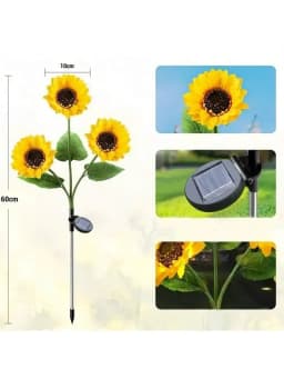 Solar Powered Sunflower Light Outdoor Waterproof LED Ground Insert Lawn Lamp For Garden Lawn Courtyard Decoration