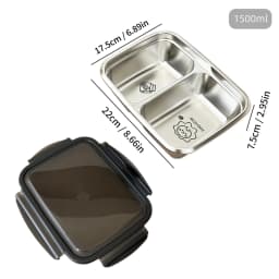 WORTHBUY 2/3 Grids 304 Stainless Steel Lunch Box Portable Leak-proof Food Container Large Capacity Bento Box For Students Adult