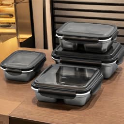 WORTHBUY 2/3 Grids 304 Stainless Steel Lunch Box Portable Leak-proof Food Container Large Capacity Bento Box For Students Adult