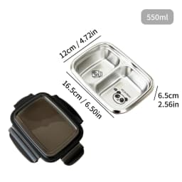 WORTHBUY 2/3 Grids 304 Stainless Steel Lunch Box Portable Leak-proof Food Container Large Capacity Bento Box For Students Adult