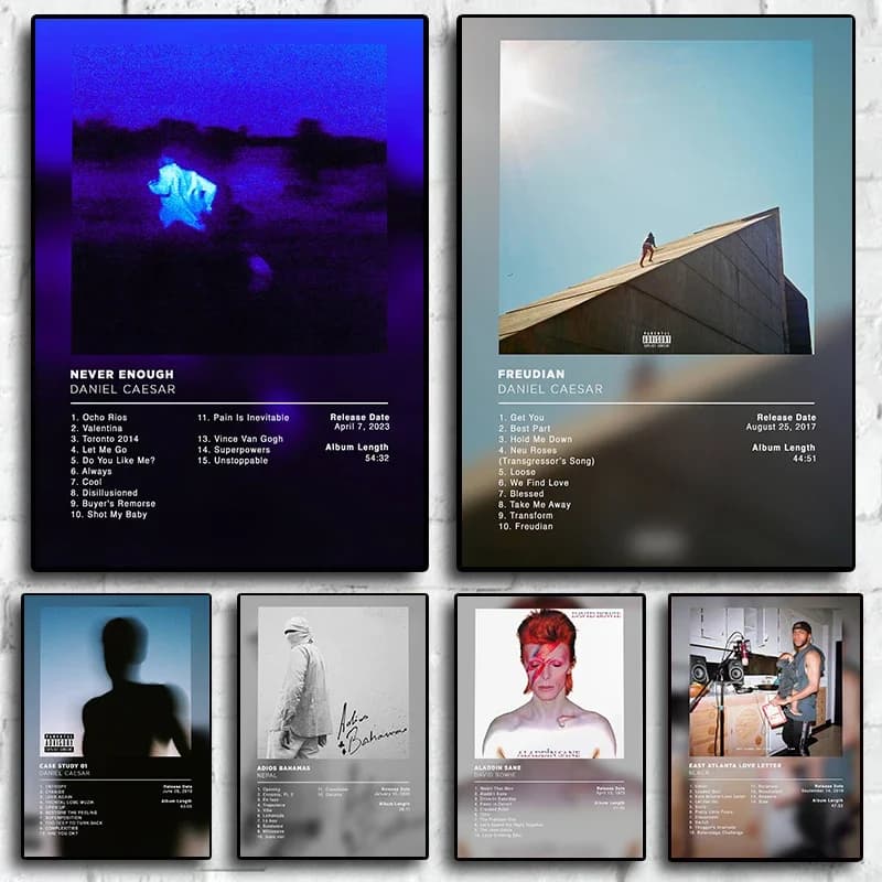 Pop Hip Hop Rapper Daniel Caesar Posters Music Album Cover Canvas Painting Pictures For Room Bar Wall Aesthetic Art Home Deco