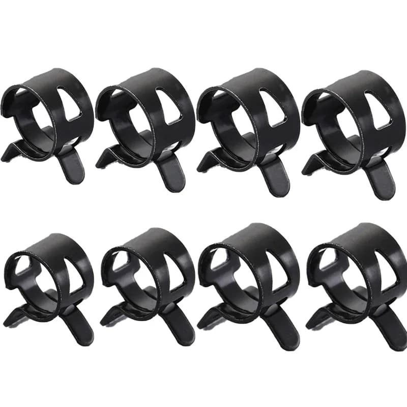 10pcs Stainless Steel Spring Hose Clamps 6-22mm Fuel/Water/Air Pipe Clips for Automotive and Plumbing