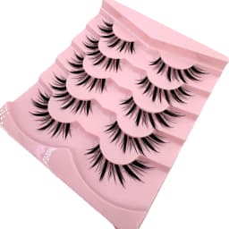 HBZGTLAD 5 Pairs of Anime Role-Playing Fake Mink Eyelashes Natural Full Lashes Transparent Tape Soft Eyelash Extension