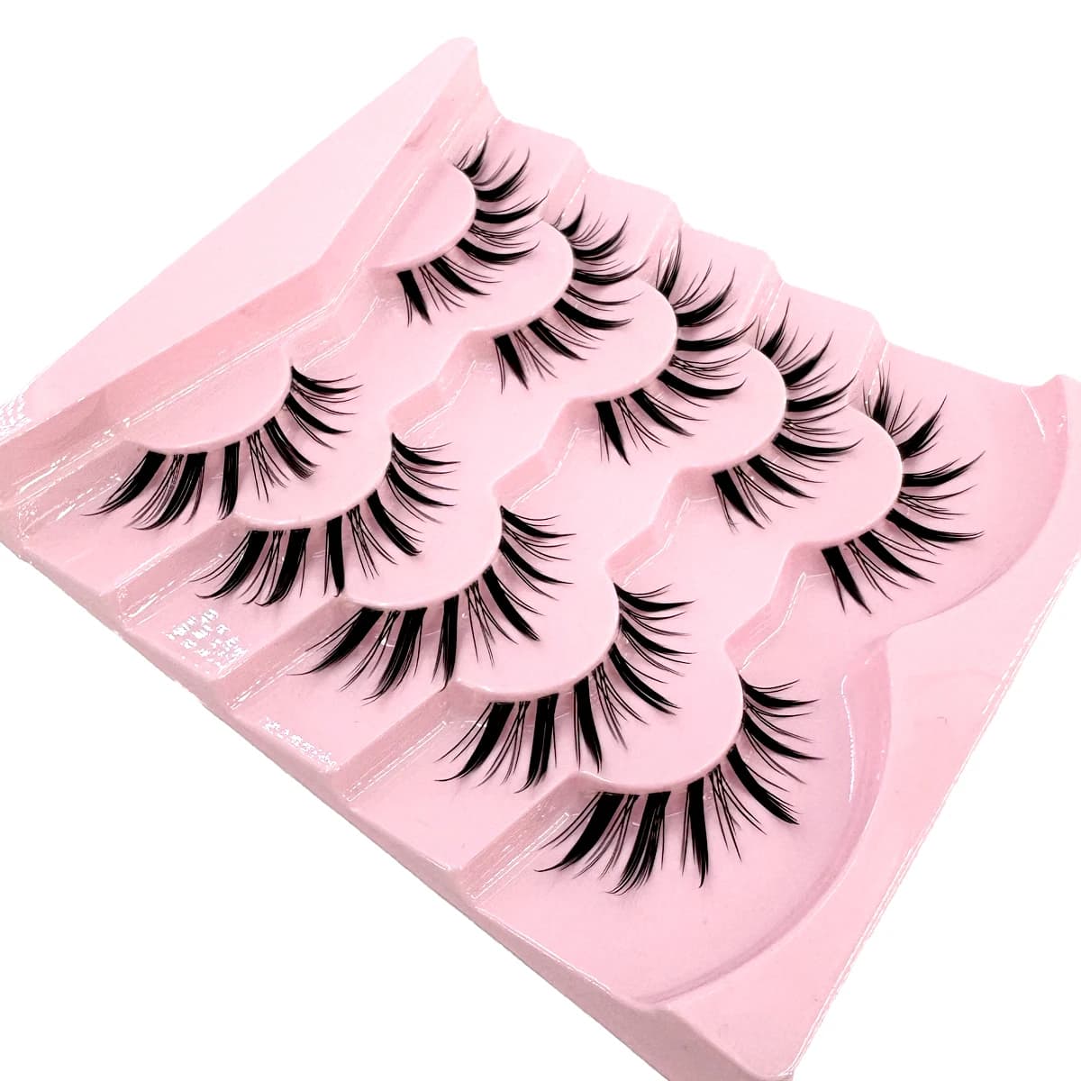 HBZGTLAD 5 Pairs of Anime Role-Playing Fake Mink Eyelashes Natural Full Lashes Transparent Tape Soft Eyelash Extension