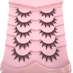 HBZGTLAD 5 Pairs of Anime Role-Playing Fake Mink Eyelashes Natural Full Lashes Transparent Tape Soft Eyelash Extension