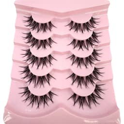 HBZGTLAD 5 Pairs of Anime Role-Playing Fake Mink Eyelashes Natural Full Lashes Transparent Tape Soft Eyelash Extension