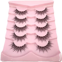 HBZGTLAD 5 Pairs of Anime Role-Playing Fake Mink Eyelashes Natural Full Lashes Transparent Tape Soft Eyelash Extension
