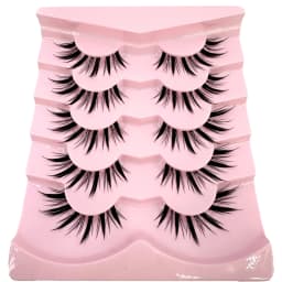 HBZGTLAD 5 Pairs of Anime Role-Playing Fake Mink Eyelashes Natural Full Lashes Transparent Tape Soft Eyelash Extension
