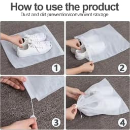 50 Pcs Breathable Dust Covers Non-Woven Dustproof Drawstring Clear Storage Bag Travel Pouch Shoe Bags Drying Shoes Protect