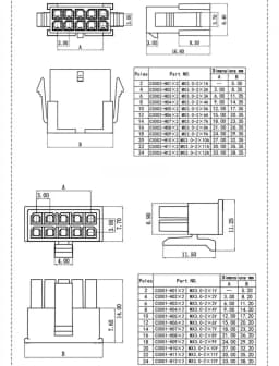 5pc Micro-fit Molex MX3.0 43025 43020 20AWG Dual Row Small 5557 5559 Male Female Air Dock Electronic Terminal Wire Cable Harness