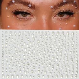 1Sheet Pink Faux Gemstone Facial Sticker Star & Flower Shaped for Makeup and Decoration Y2K Party Music Festival Gift For Girls*