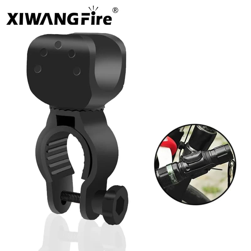 360 Degree Rotatable Bike Light Bracket MTB Road Bike LED Flashlight Mount Holder Universal Flashlight Holder Front Light Clip