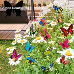 ,24pcs Glow In The Dark Luminous Butterfly Stakes - Perfect For Outdoor Garden Lawn Decoration!