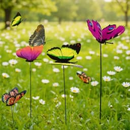 ,24pcs Glow In The Dark Luminous Butterfly Stakes - Perfect For Outdoor Garden Lawn Decoration!