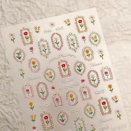 Colorful Floral Nail Art Sticker Summer Garden Motifs Juicy Flower Petals Dimensional Botanical Patterns Adhesive Manicure Decal