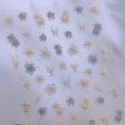 Colorful Floral Nail Art Sticker Summer Garden Motifs Juicy Flower Petals Dimensional Botanical Patterns Adhesive Manicure Decal