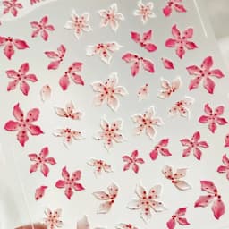 Colorful Floral Nail Art Sticker Summer Garden Motifs Juicy Flower Petals Dimensional Botanical Patterns Adhesive Manicure Decal