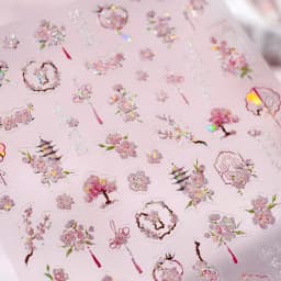 Colorful Floral Nail Art Sticker Summer Garden Motifs Juicy Flower Petals Dimensional Botanical Patterns Adhesive Manicure Decal